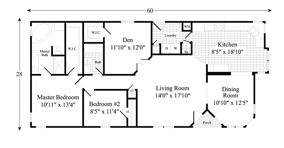 The Brook Model Home Floor Plan 1,606 sq ft, 2 bedrooms