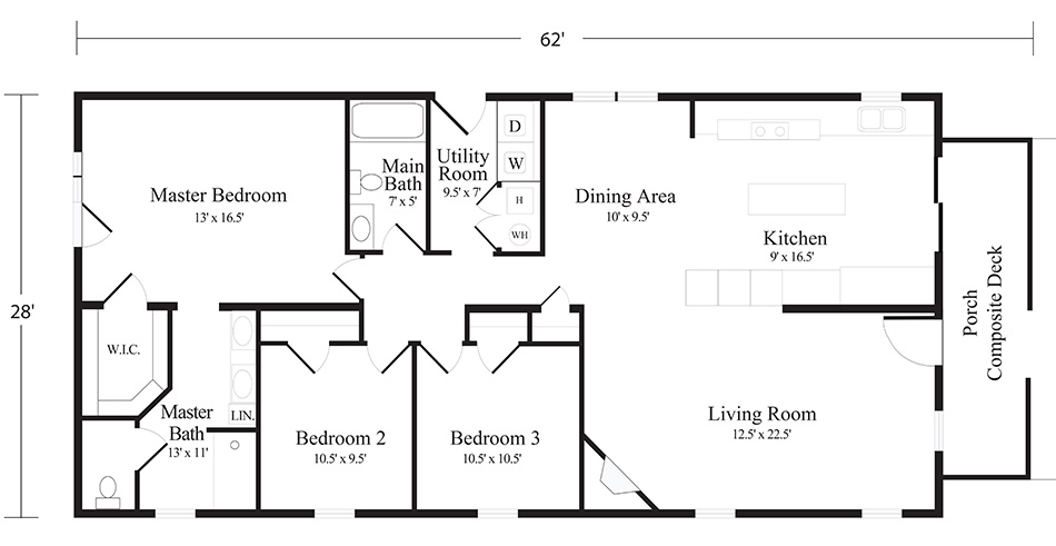 The Chelsea Model Home Floor Plan 1,736 sq ft, 3